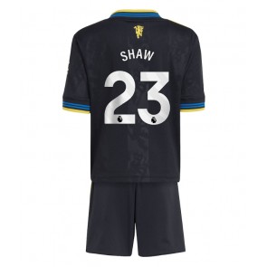 Manchester United Luke Shaw #23 Tercera Equipación Niños 2025-26 Manga Corta (+ Pantalones cortos)